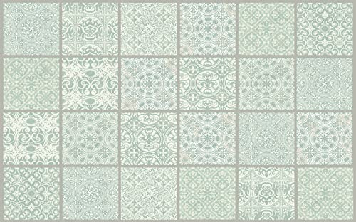 Queence | Küchen Spritzschutz „Fliesenmuster“ 80x50 cm | Küchenrückwand | Alu-DiBond | Fliesenschutz | Paneele | Küchenfliesen | Rückwand