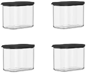 Mepal 4-tlg Vorratsdosen Vorteils-Set Modula 1000 ml Vorratsdose Frischhaltedose - ideal für die Aufbewahrung von Lebensmitteln - spülmaschinenfest, schwarz