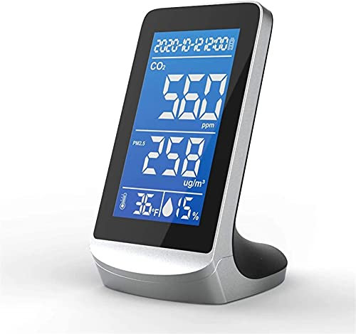 Rilevatore di anidride carbonica Misuratore di CO2 Tester Rilevatore di PM2.5 Termometro e igrometro Analizzatore di qualità dell'aria per auto da cucina interna (come immagine taglia unica)