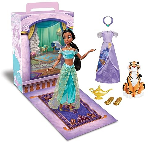Disney Store Official Jasmine Story Doll - 11 Inches - Includes Coloring Book and Additional Dress, Princess Doll in Classic Outfit, Disney Princess Toys
