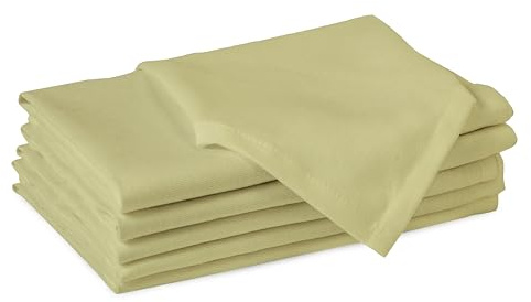 Encasa XO Stoffservietten Baumwolle, 180 GSM 43x43 cm | Salbeigrün, Saugstark & Strapazierfähig | Waschbar & Wiederverwendbar | Tischdeko, Hochzeit & Alltag | 6er Set