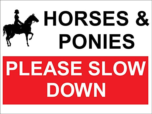 Pferde Und Ponys Bitte Langsam Fallen Lassen Warnschild Dekoschild Zinnschild Deko Blechschild Für Innen Draußen 20X30cm