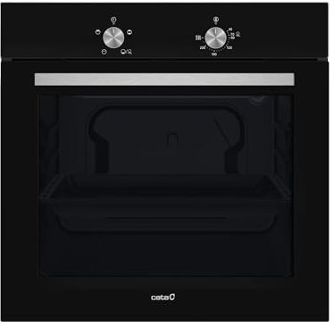 Cata Four statique SES 6004 BK 4 fonctions porte panoramique Full Glass Nettoyage AquaSmart Éclairage intérieur Largeur 60 cm Grande capacité 62 L Éclairage intérieur Finition inox Verre noir