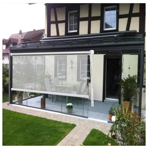 Outdoor garden gazebo transparent roller blind, bathroom and kitchen glass door and window roller blind, large PVC waterproof transparent roller blind for patio ( Size : W90xH100cm/W35.4xH39.3in )