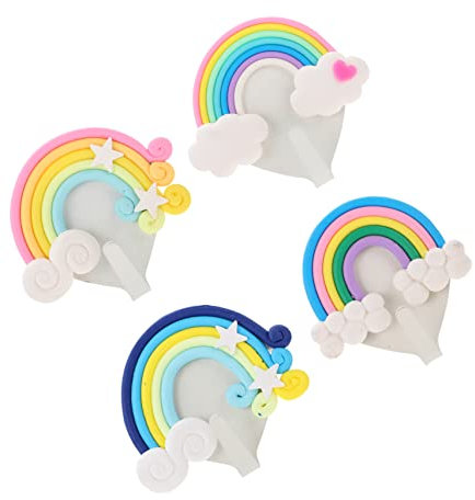 ifundom 4stücke Teiliges Dekorativer Regenbogen-wandhaken Aus Robustem Eisen Selbstklebend Für Kleidung Schlüssel Hüte Und Accessoires Niedliches Wohnkultur-design Platzsparend Und Vielsei