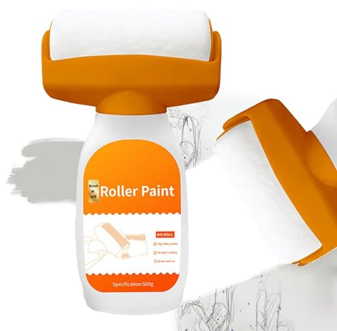 CHENRI Wandreparaturroller Farbe, 2 in 1 Wandfarbe ausbessern weiß, Wandreparatur Rollbürste mit wandreparaturpaste, Tragbare Wandfarbe, Ausbesserungsfarbe für Reparatur der Wand (Grau)