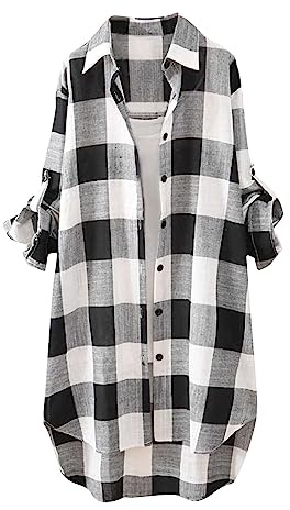 Chemise À Manches Longues pour Femme Blouse Col en V Manches Longues Décontracté Chemisier Femme Haut Robe De Maillot De Bain Beachwear Manches Enroulables Chic avec Bouton Classique Blouse