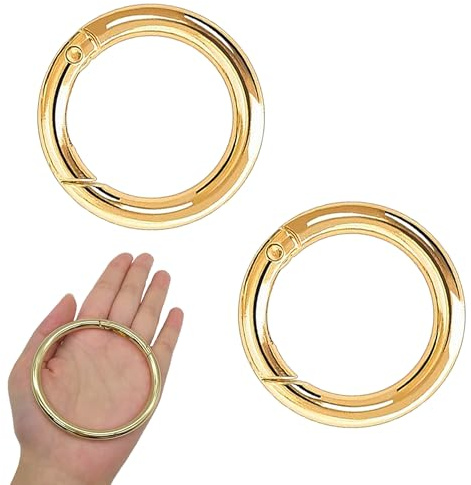 XCSJ 2 Stück Runde Karabiner 75mm OD 63mm ID Sehr Robust Zinklegierung Runde Karabiner Ring Karabinerhaken Rund Groß Karabiner Rund O Ring für Schlüsselanhänger, Tasche, DIY