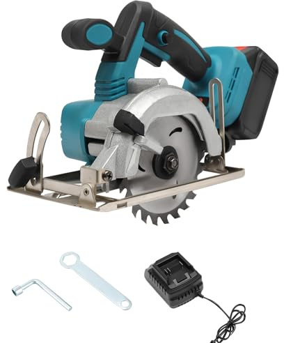 Cordless Circular Saw, Power Tools with Pure Copper Brushless Motor, 4000rpm, 4.0Ah Lithium Battery, Cutting Angle 0-45° Adjustable, Saw Blade Diameter 125mm, for Cutting Wood, Ceramic Tiles, Marble