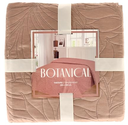 ESSEX - Copriletto 200 x 220 cm, ideale per camera da letto, copriletto morbido e confortevole, trapuntatura moderna - Botanical, beige