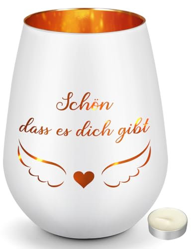 TheGiffter Weihnachten Geschenke für Frauen, Geburtstagsgeschenk für Beste Freundin Windlicht mit Gravur, Geschenkideen für Schwester Kollegen Erzieherin Lehrer Männer zum Geburtstag Valentinstag