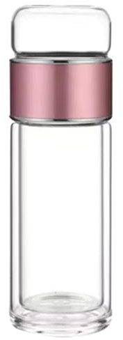580ml Tee-Ei-Wasserflasche, Tea Infuser Bottle, Tee Flasche, Tee-Ei-Becher, Reise-Früchtetee-Ei-Flasche, Doppelwandiger Reise-Teebecher Aus Glas Mit Edelstahlfilter, Auslaufsichere Tee-Ei-Flasche