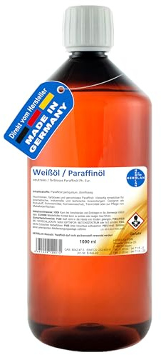 HERRLAN® Paraffinöl Ph. Eur. 1 Liter – Weißöl - medizinischer Qualität | farblos, geruchslos & dünnflüssig – BAuA-Nr. N-111510 – Industrie & Technik – Made in Germany