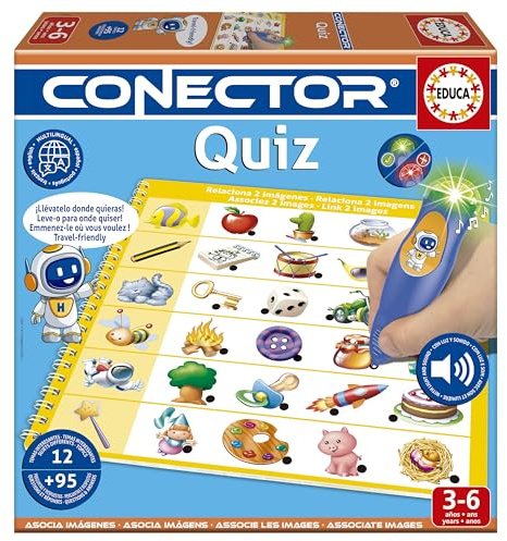 Educa - Conector Quiz | Jeu éducatif avec Plus de 90 Questions et réponses. 12 thèmes différents au Format Livre et Crayon avec lumière et Son. Recommandé pour Les 3 Ans et Plus (20392)
