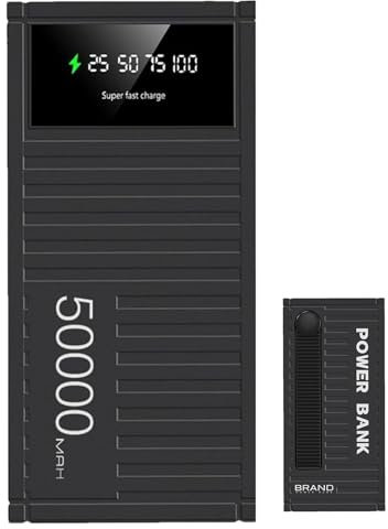 Power Bank - Powerbank 50000mAh Carga Rápida | Paquete De Batería De Gran Capacidad Para Camping | Banco De Carga Rápida | Cargador De Banco Powerbank De Carga Rápida | Cargador Portátil 66W U