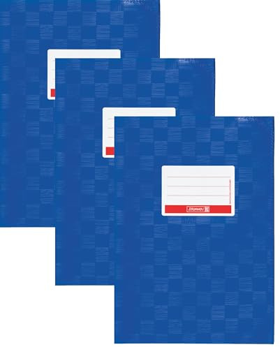 Brunnen 104052436 Hefthülle/Heftumschlag (A4, Folie, mit Namensschild) (enzian-blau, 3er Pack A4)