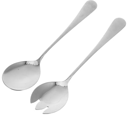 Healifty Cubiertos para Ensalada De Acero Inoxidable Tenedores Delicados y Cucharas De Postre Reutilizables Accesorios para Fiestas y Hogar