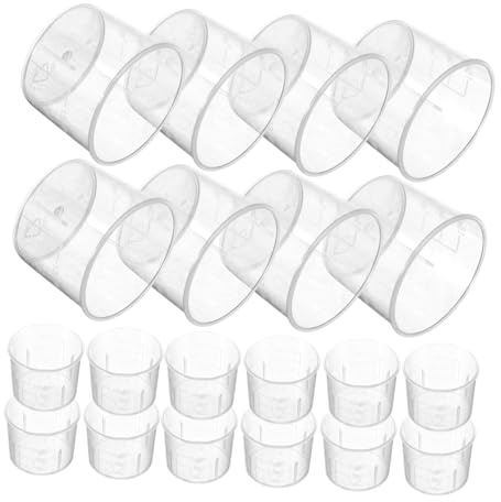 FUNNETOYU 100pcs Plastic Measuring Cup Scale Small Measuring Cup for Lab Equipment Lab Plastic Beakers for Chemistry Beakers and Liquid Use