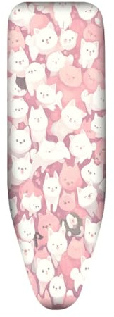 Housse Table à Repasser 120x40 Animaux Roses Taille Universelle, avec Rembourrage, Cordon de Serrage, résistant aux brûlures et à la saleté, Durable et Facile à Installer