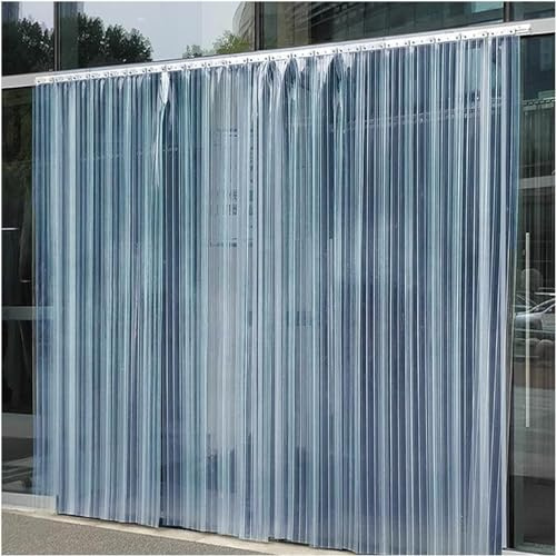 Cortina de plástico transparente para puertas de habitaciones frías, fácil de instalar, 0,75 x 2 m, divisor de entrada de almacén, 1,7 mm de grosor, ideal para control de temperatura y separación de