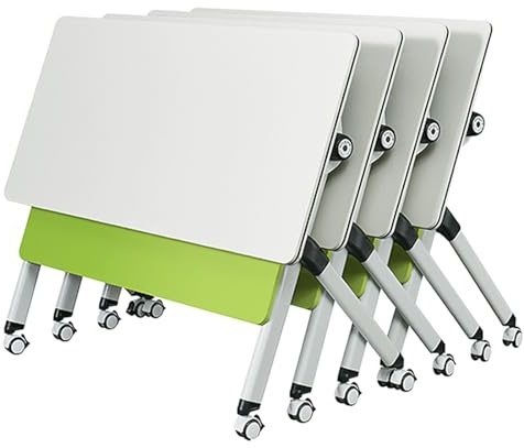 Modernt hopfällbart konferensbord med låshjul – 4-pack mobila mötes- och träningsbord, flip-toppdesign för hem- och kontorsanvändning mångsidiga seminariemöbler