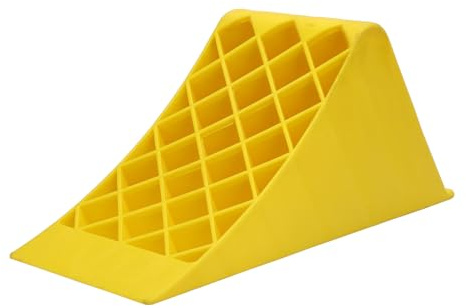 Kuuleyn 1 calzo para ruedas de alta visibilidad, color amarillo, tapón de plástico premium para ruedas, 1, 3 toneladas, 380 x 160 x 170 mm, para remolques de viaje, vehículos recre