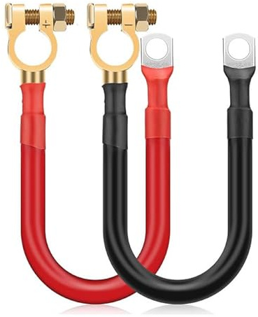 2 stycken batteriinverterarkabel 4 AWG 25 mm² 30 cm 12 V-24 V set 125 A
