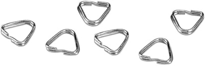 Hama 6er-Set Splentringe/Schlüsselringe zur Befestigung von Kameragurten, Dreiecksform, Durchmesser: 12 mm, Silber