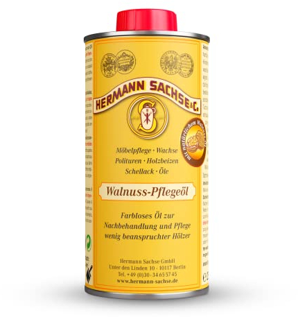 Walnuss-Pflegeöl für Holz, transparentes Holzöl, Holzschutz für Eiche, Buche, Kiefer, Nussbaum, Holztisch Möbelöl, natürliche Möbelpflege 250 ml