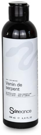 SKINEANCE – Eau micellaire Venin de serpent - Hautement respectueuses de l’équilibre naturel de la peau - Nettoie efficacement, tout en respectant son équilibre physiologique. 200ML