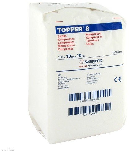 TOPPER 8 Kompr.10x10 cm unsteril 100 St
