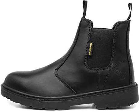 EarthWorks Safety - EarthWorks Spanner Mens Black Leather Safety Boot - Size 10 UK - Black