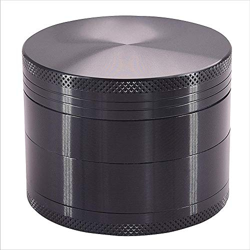 Molinillo de hierbas Sinzau, molinillo de aleación de zinc de primera calidad con tamiz y tapa magnética para especias secas, hierbas y tabaco con mejor calidad - 1.6 pulgadas (GRIS)