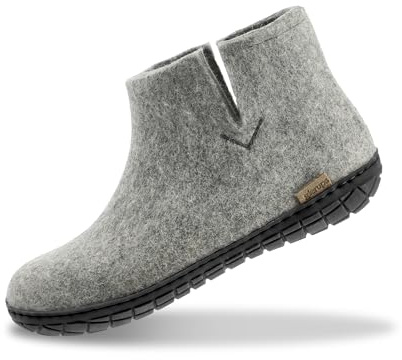 Glerups Filz Hausschuhe Herren und Damen (Größe 39) | Komfortabler Hausstiefel Damen & Herren mit Natürlicher Gummisohle | Filzstiefel Herren & Damen Winter | Comfortable Slippers Women & Men