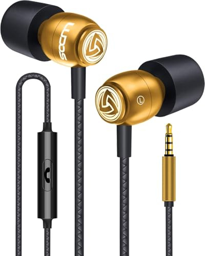 LUDOS Clamor Kopfhörer In Ear - Wired Ohrhörer mit Kabel und Mikrofon, 5 Jahre Garantie, Bass, Premium-Audioqualität, Neuartiger Memory Foam, Verstärktes Kabel, Headphones mit Anrufsteuerung