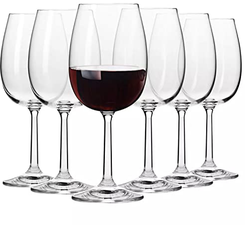 Krosno Calici da vino rosso | Set da 6 | 350 ml | Calici da vino | Ideali per casa, ristoranti e feste | Lavabili in lavastoviglie | Cristallo senza piombo