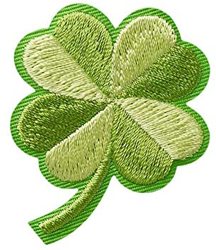 Mono-Quick Bügelbild Aufnäher Patch Applikation zum Aufbügeln Kleeblatt Glück 4,0 x 5,0 cm