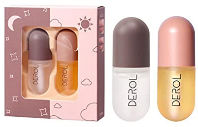 Tianbi 2 Pcs Paffuta Labbro Set Trucco Naturale Rimpolpante Lip Gloss Cura Delle Labbra Siero Kit Derol Lip Plumper Lip Enhancer Per Più Piena Idratata Labbra Di Bellezza