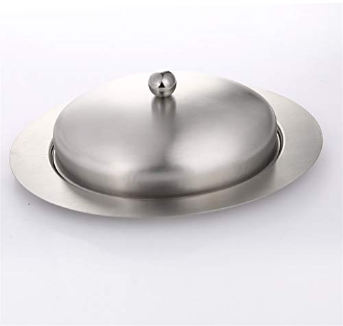 sararui Butter Dish 1 Pieces Stainless Steel Butter Dish Box Container Elegant Server Storage Keeper with Easy to Hold Lid 19.5x13.5x6.8CM（Silver） Butter Container