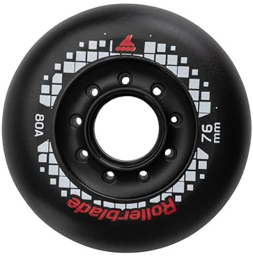 Rollerblade Wheels 76/80A APEX, 4 Inline Skate Rollen, Kinder, Unisex, Schwarz, 76mm/80A