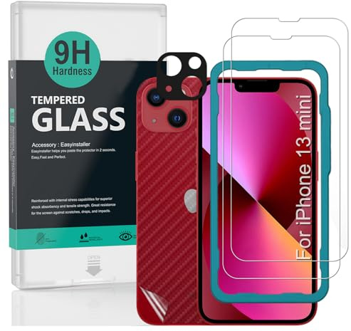 Ibywind Screen Protector For iPhone 13 Mini 5.4[2 Pack],9H Hardness Tempered Glass,With 1Pc Camera Lens Protector,Easy to Install