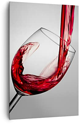 ARTTOR Quadri Moderni su Tela 80x120 cm Verticale Cucina - 2258 | Bere Bicchiere Vino Quadro Decorativo Grande Soggiorno Camera da Letto Decorazione da Parete Arte da Parete ARTTOR