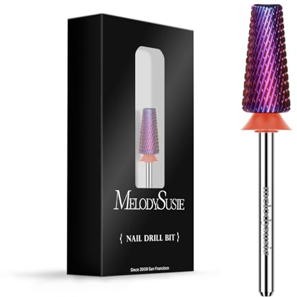 MelodySusie Professional 5 in 1 Nail Drill Bits, 3/32'' Carbide Tungsten Multi-function Bits, Suitable for Manicure Pedicure Cuticle Gel Polishing, Fine, Cross Cut, Series BM
