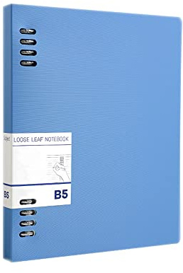 SEIWEI B5 PVC-Notizbuch, Nachfüllbar lose Tasche Notizbuch, 8 Löcher Hardcover Tagebuch für Reisen, Business, Schreiben [Blau]