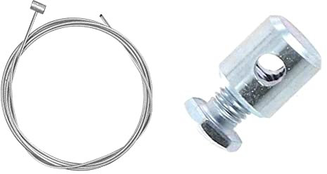 Cable Acier 2M x 2.5MM Tete 8x12 MOTOCULTEUR Tracteur Tondeuse MOTOCULTURE ACCELERATEUR Frein Traction Embrayage & Serre câble Universel à Visser butée Fixation câble vélo Cyclo Moto Scooter