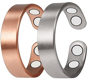 YINOX magnetische Arthritis-Magnettherapie-Kupferringe für Männer und Frauen, lindern effektiv Arthritis und Fingerschmerzen, haben leichte Auswirkungen auf Rheuma und Lymphdrainage (3500 Gauss) A+B