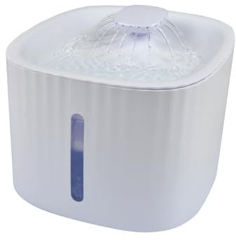 Love Story, Fuente de Agua para Animales 3L, 20,5 x 20,5 x 16 cm, Color Blanco
