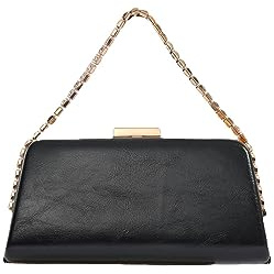 CORIOS Strass Abendtasche für Damen Brauttasche Shiny Diamant Clutch Tasche Klein Tasche Elegante Kette Schultertasche Luxuriös Umhängetasche Hochzeit Abschlussball Party Handtasche Schwarz