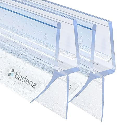 Badena® Duschdichtungen für Duschtüren 4mm 5mm I 2x 100cm Ersatzdichtung für Glastür I Duschtürdichtung mit Dichtlippe I Dichtung Duschwand Badewanne Duschkabine I Duschabdichtung transparent