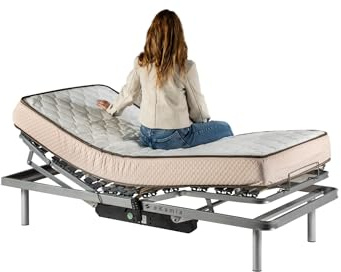 ekamia - ERIS Cama Articulada Eléctrica con colchón Wite. - 135cm x 190cm, Mando con Cable